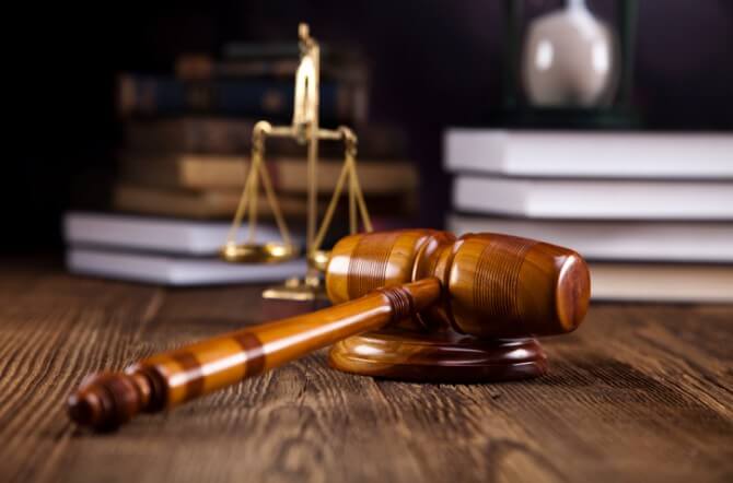 Wooden gavel barrister, justice concept, legal system