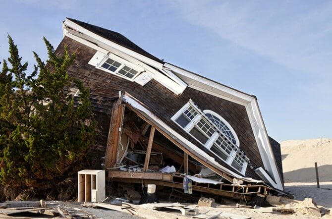 house demolished by hurricane