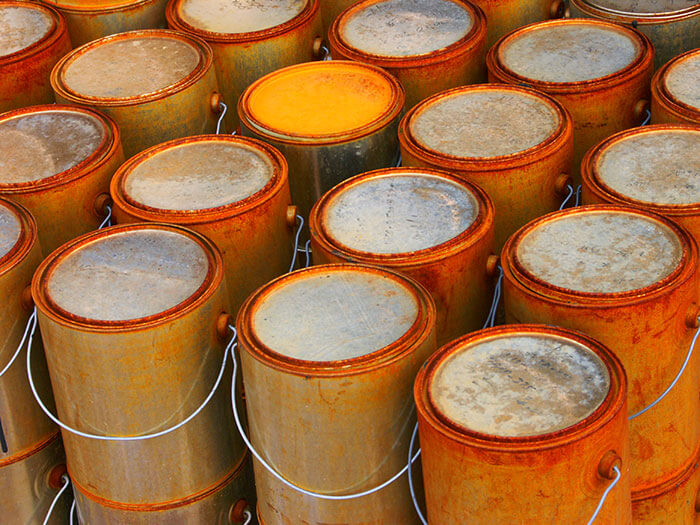 Old paint cans
