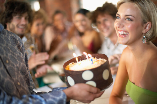 Young Woman Celebrating a Birthday