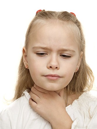 Girl with sore throat