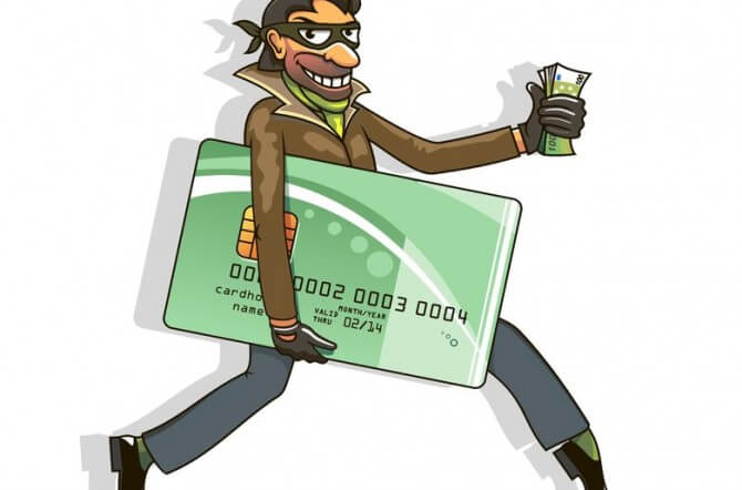 Man running with credit card
