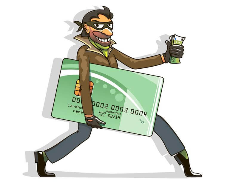 Man running with credit card