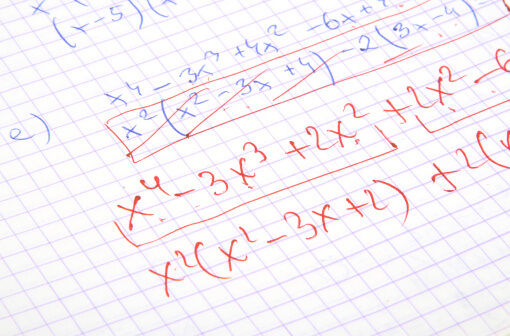 hand written maths calculations