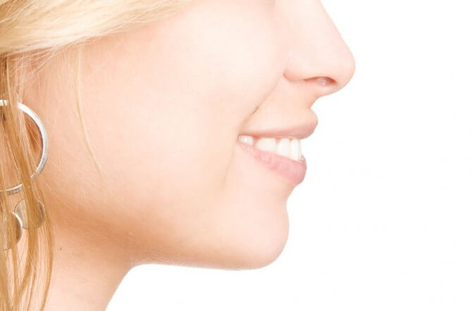 blonde woman side profile nose