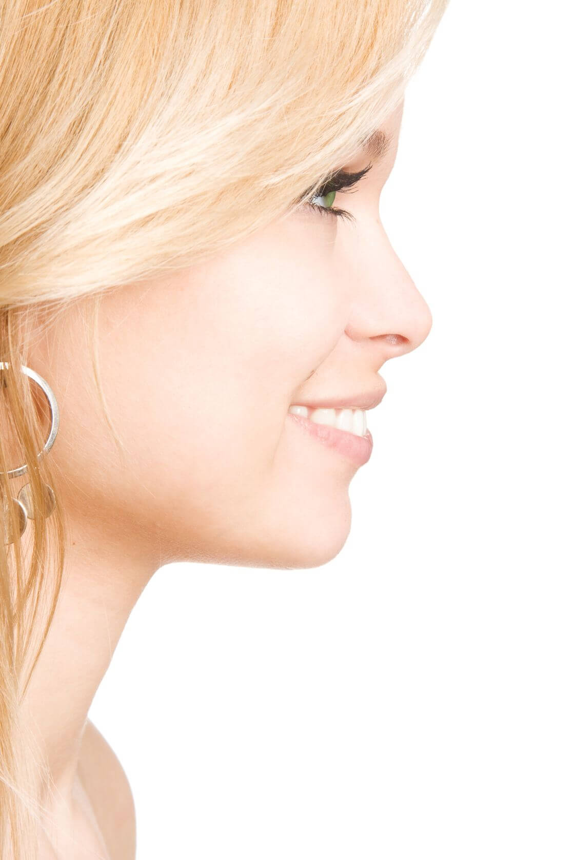 blonde woman side profile nose