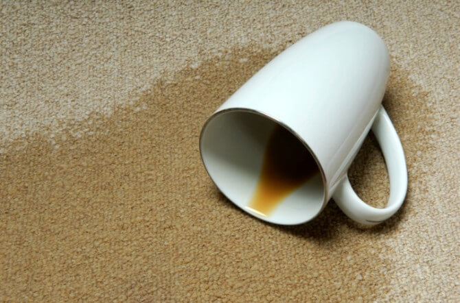 Coffee spilled on carpet