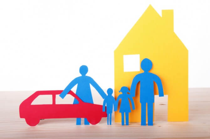 Paper Family with Car and House