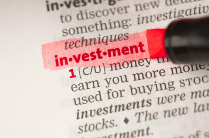 Investment definition highlighted in red