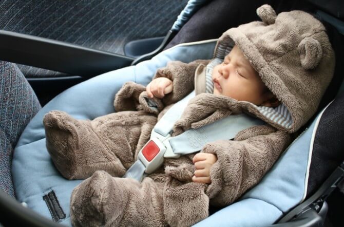 Baby sleeping in the car seat
