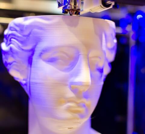 Plastic head 3D printed