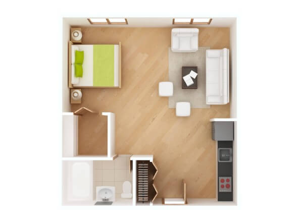 Studio apartment floor plan