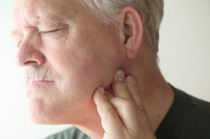 Older man with painful jaw