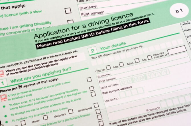 green drivers license application